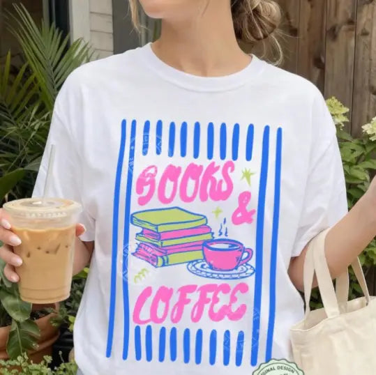 Books & Coffee Graphic Tee