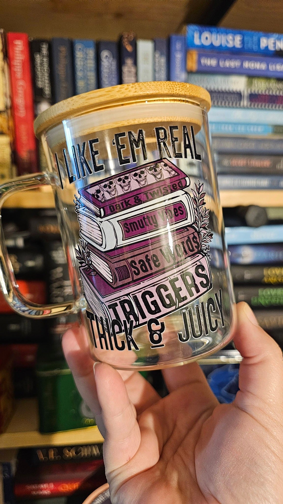 I Like 'Em Real Thick & Juicy Glass Mug