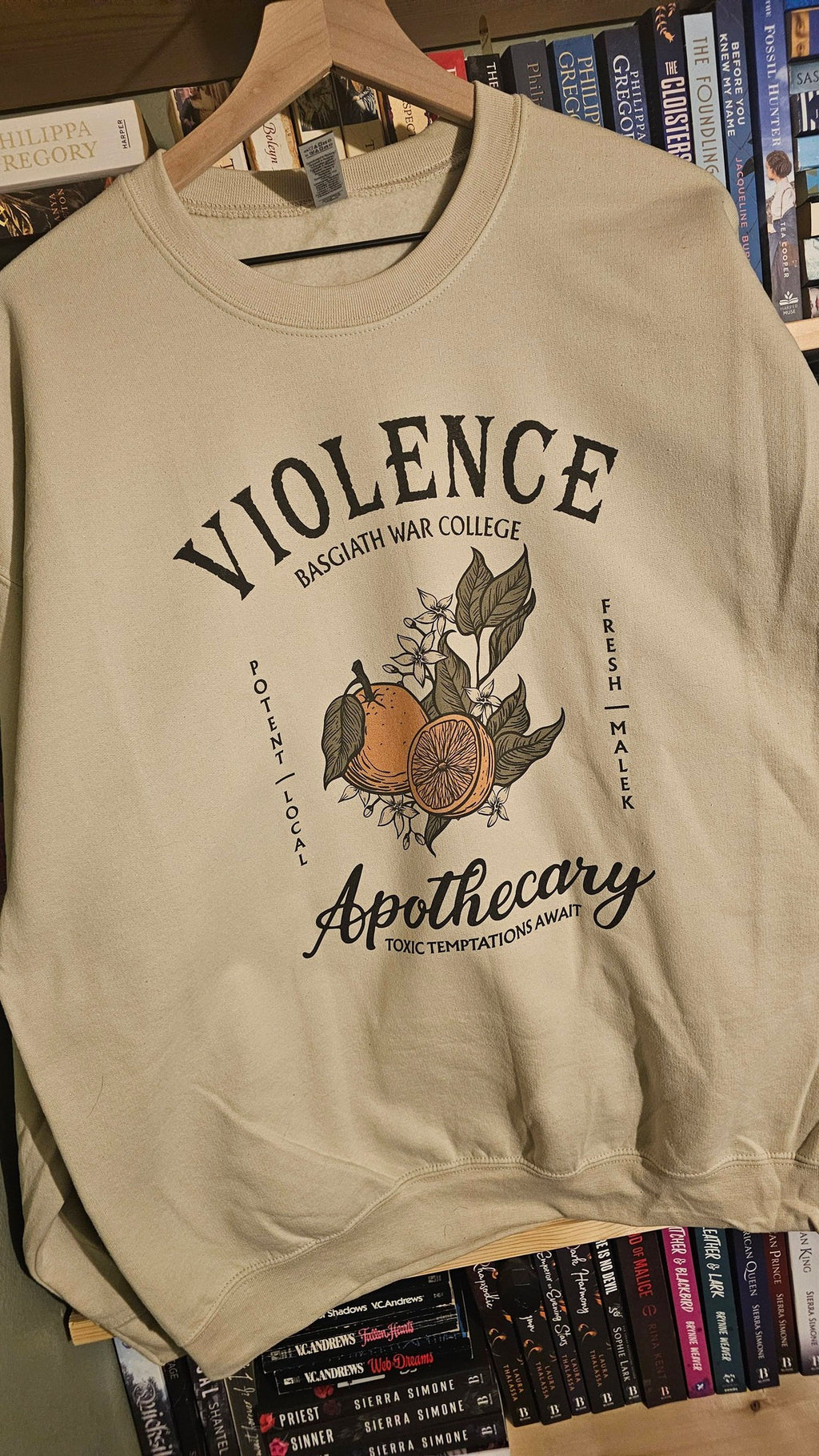 Fourth Wing Inspired: Violence Apothecary Sweater in Beige - XL
